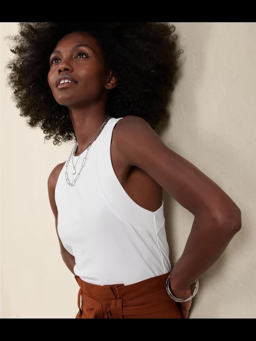 Banana Republic Women's Sleeveless Dress Top - White
